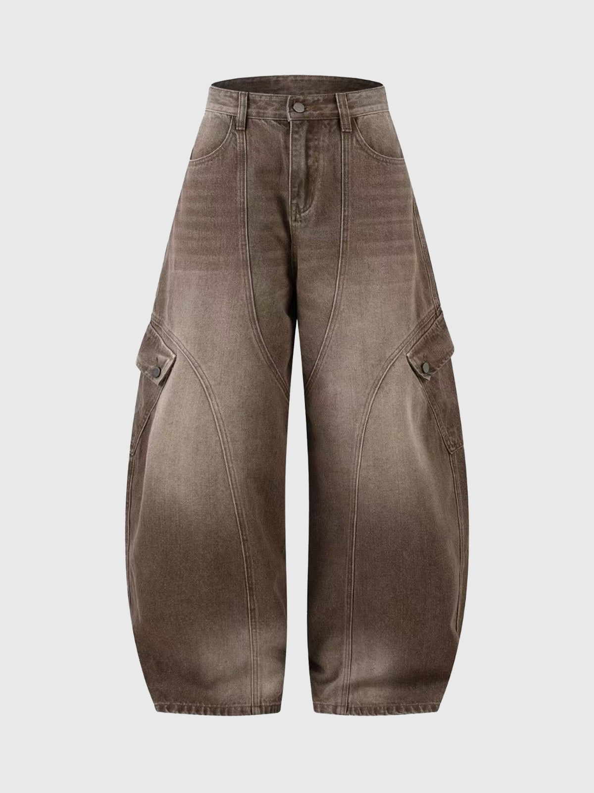 Cocoa Drift Denim Pants – Coffee Brown