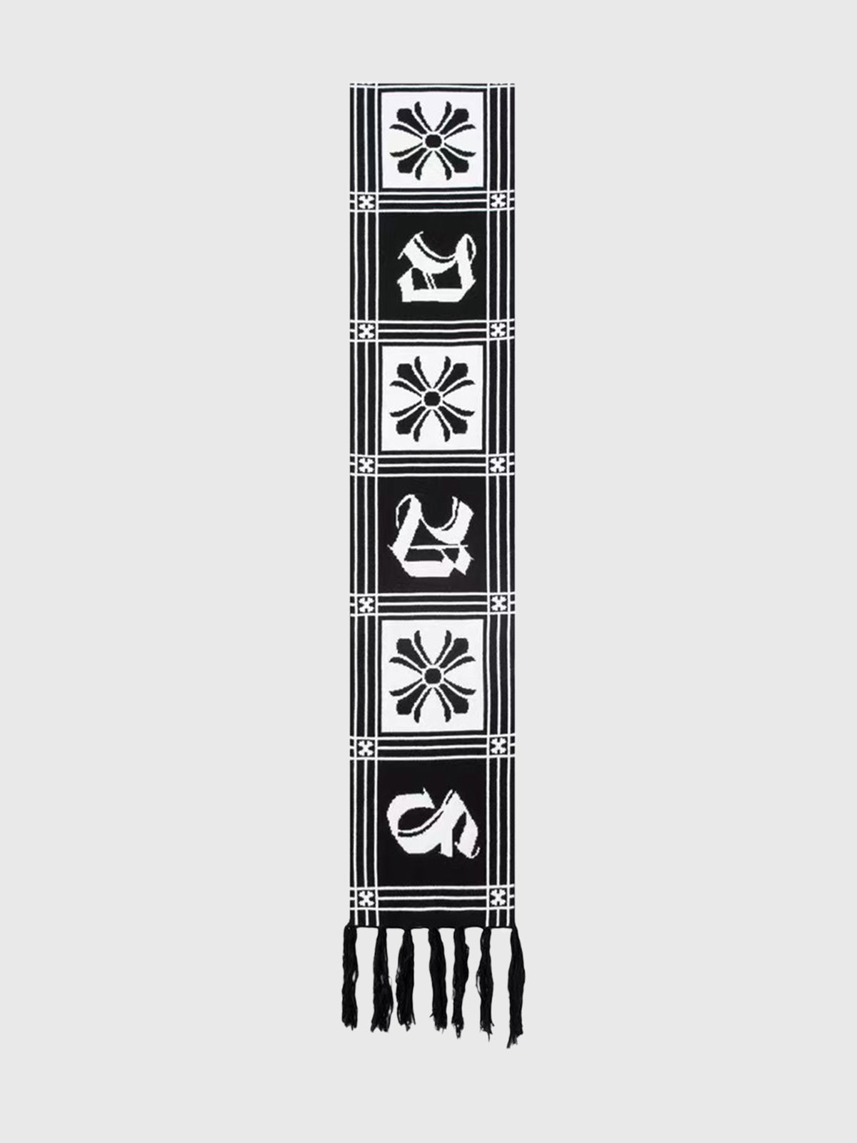 Decoded Knit Scarf – Noir Ivory