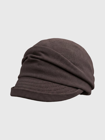 American Club Casual Pleated Beret Cap - Grey