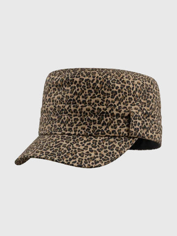 Co-ed Dorm Casual Leopard Print Cadet Cap - Brown