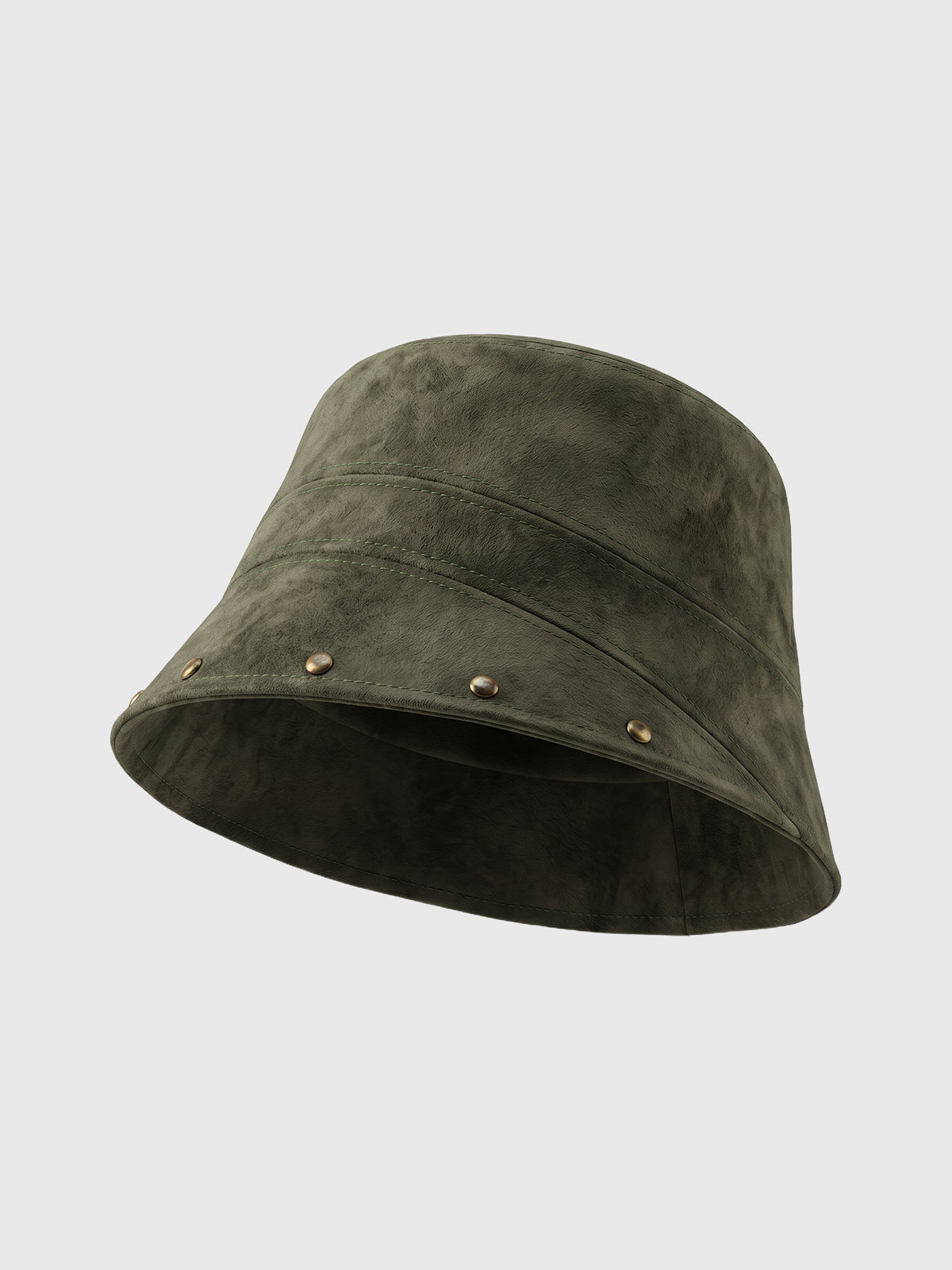 Weekday Outdoor Casual Studded Trim Bucket Hat - Green