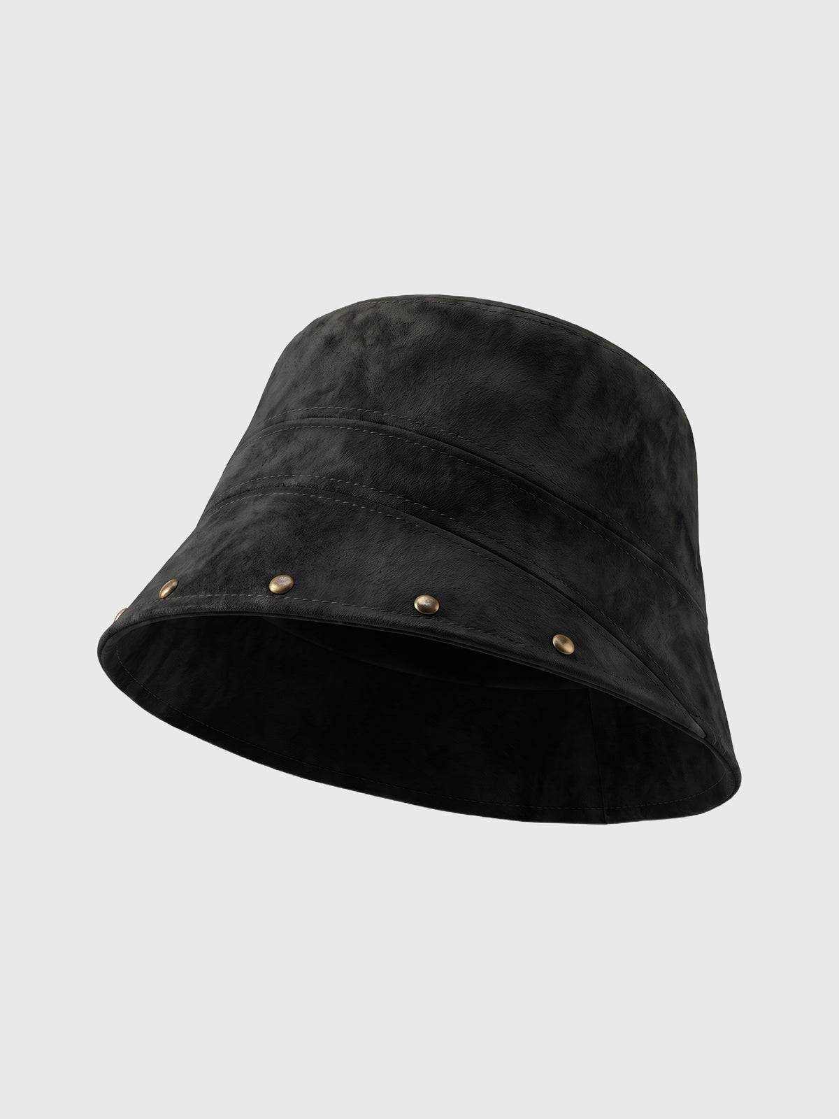 Co-ed Dorm Casual Studded Trim Bucket Hat - Black
