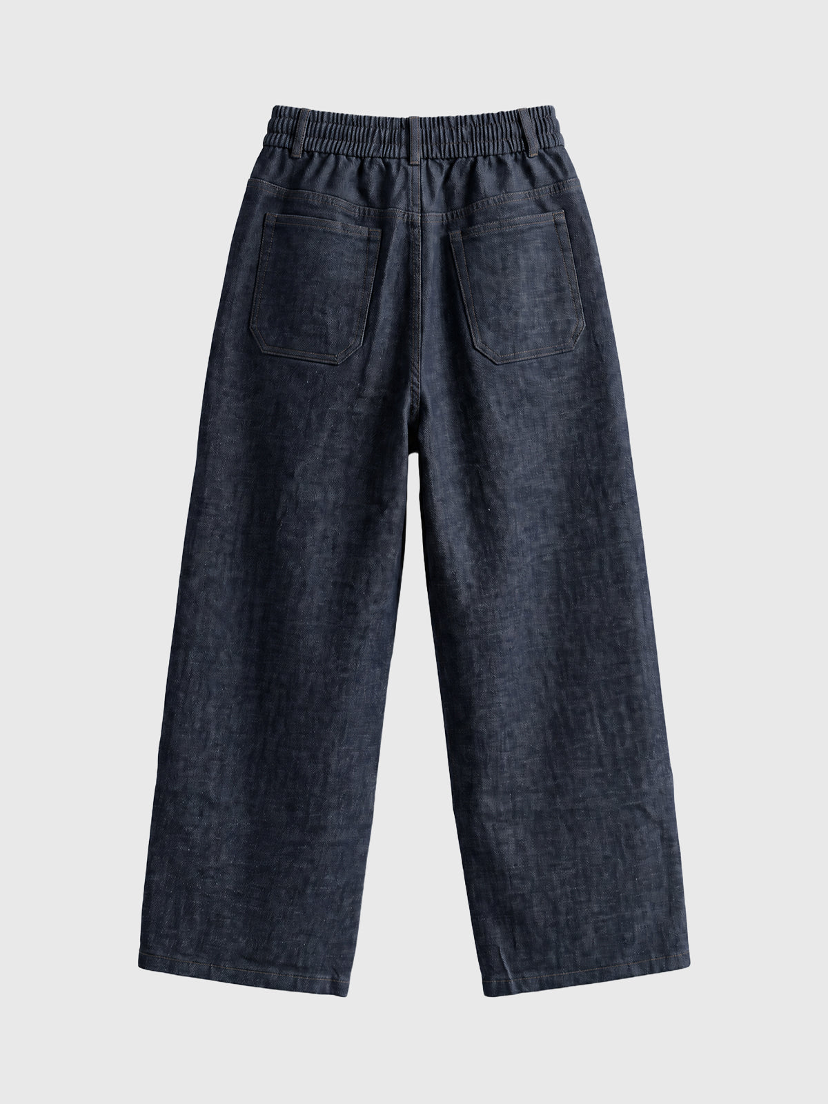 Co-ed Dorm Wide-leg Washed Denim Cargo Pants - Blue