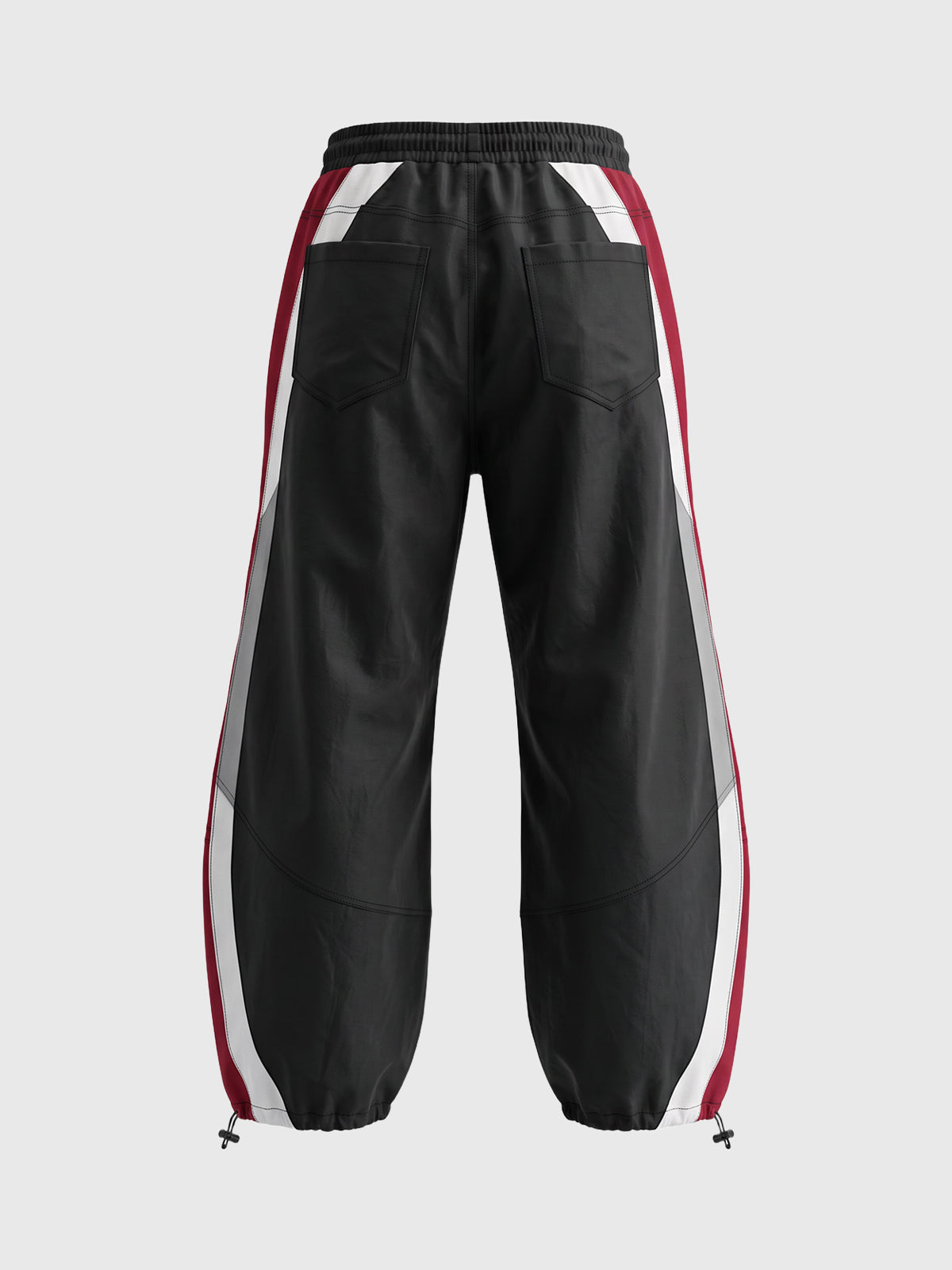 American Club Baggy Colorblock Track Pants - Black