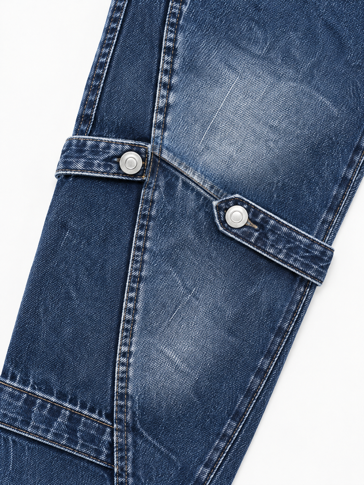 Brick Lane Tapered Paneled Denim Maxi Pants - Vintage Blue