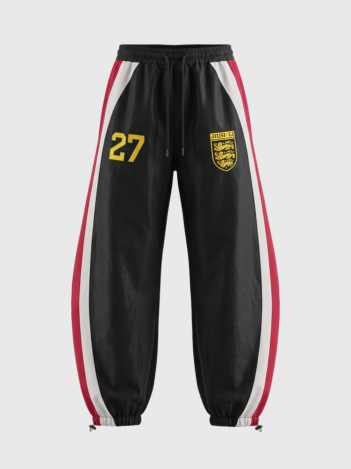 American Club Baggy Colorblock Track Pants - Black