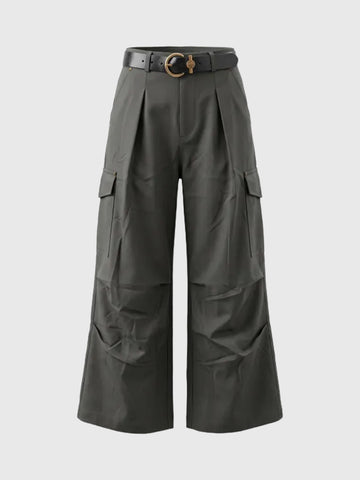 Weekday Outdoor Wide-leg Multi-Pocket Cargo Maxi Pants - Green