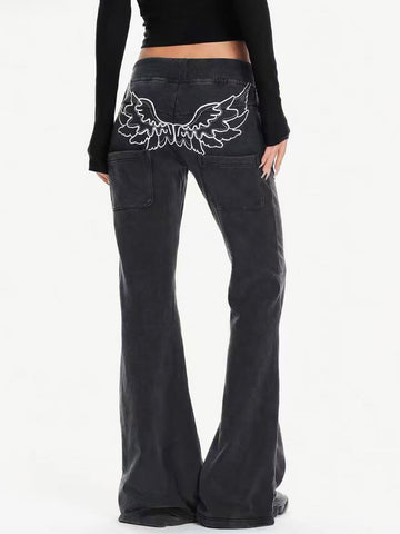 Co-ed Dorm Skimming Multi-Pocket Utility Maxi Pants - Black