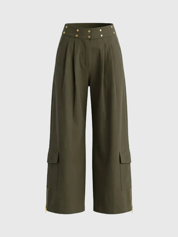 Weekday Outdoor Wide-leg Pleated Casual Maxi Pants - Brown