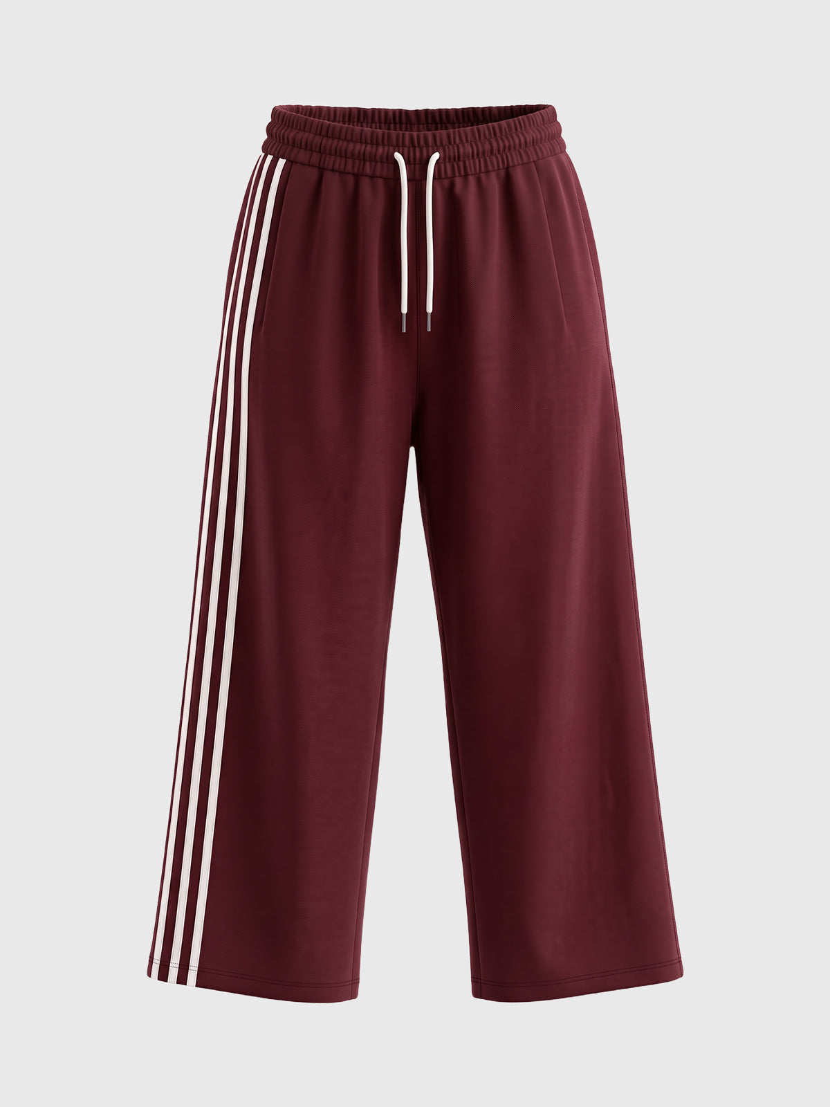 American Club Wide-leg Side-Stripe Track Maxi Pants - Red