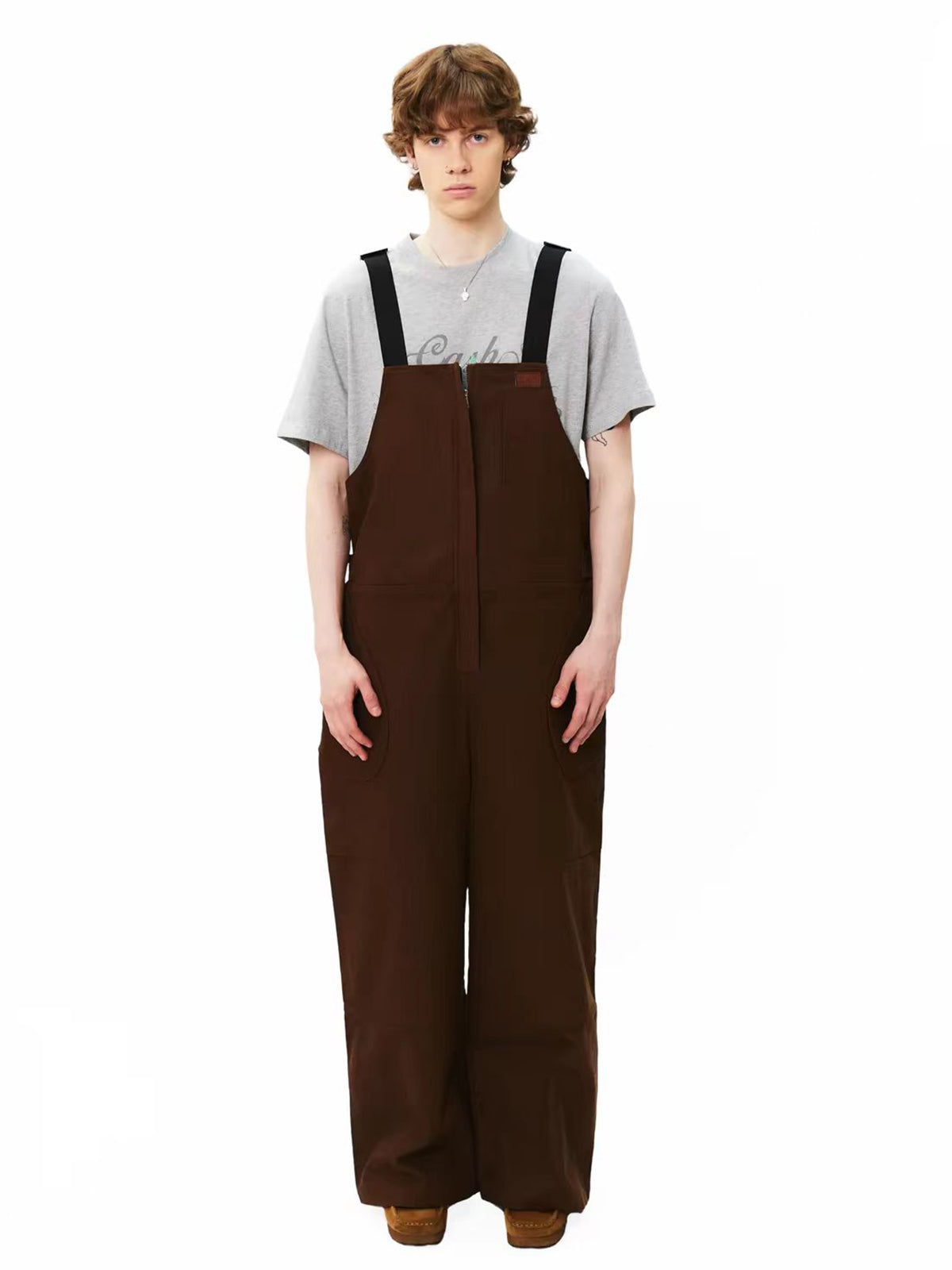 Weekday Outdoor Wide-leg Multi-Pocket Strap Cargo Jumpsuit - Brown