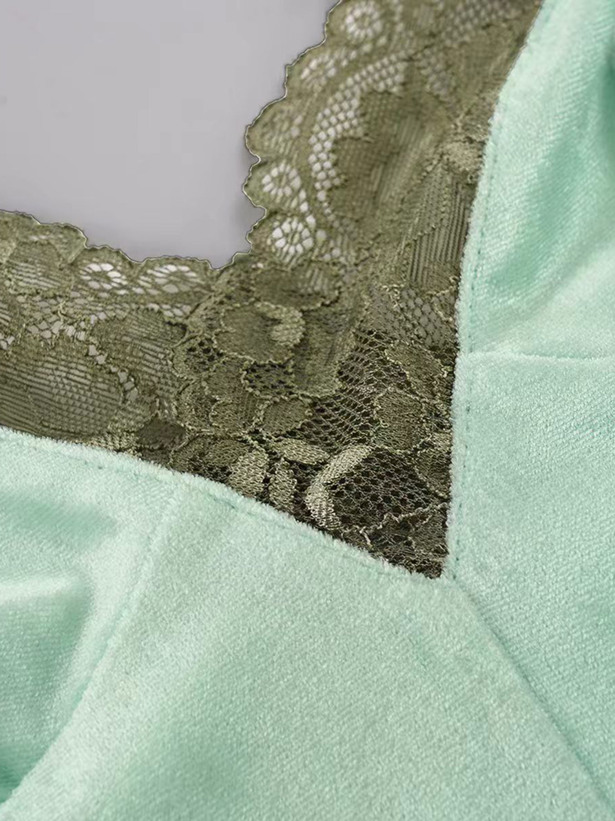 Brick Lane Skimming Lace Trim Camisole Tank - Mint Green