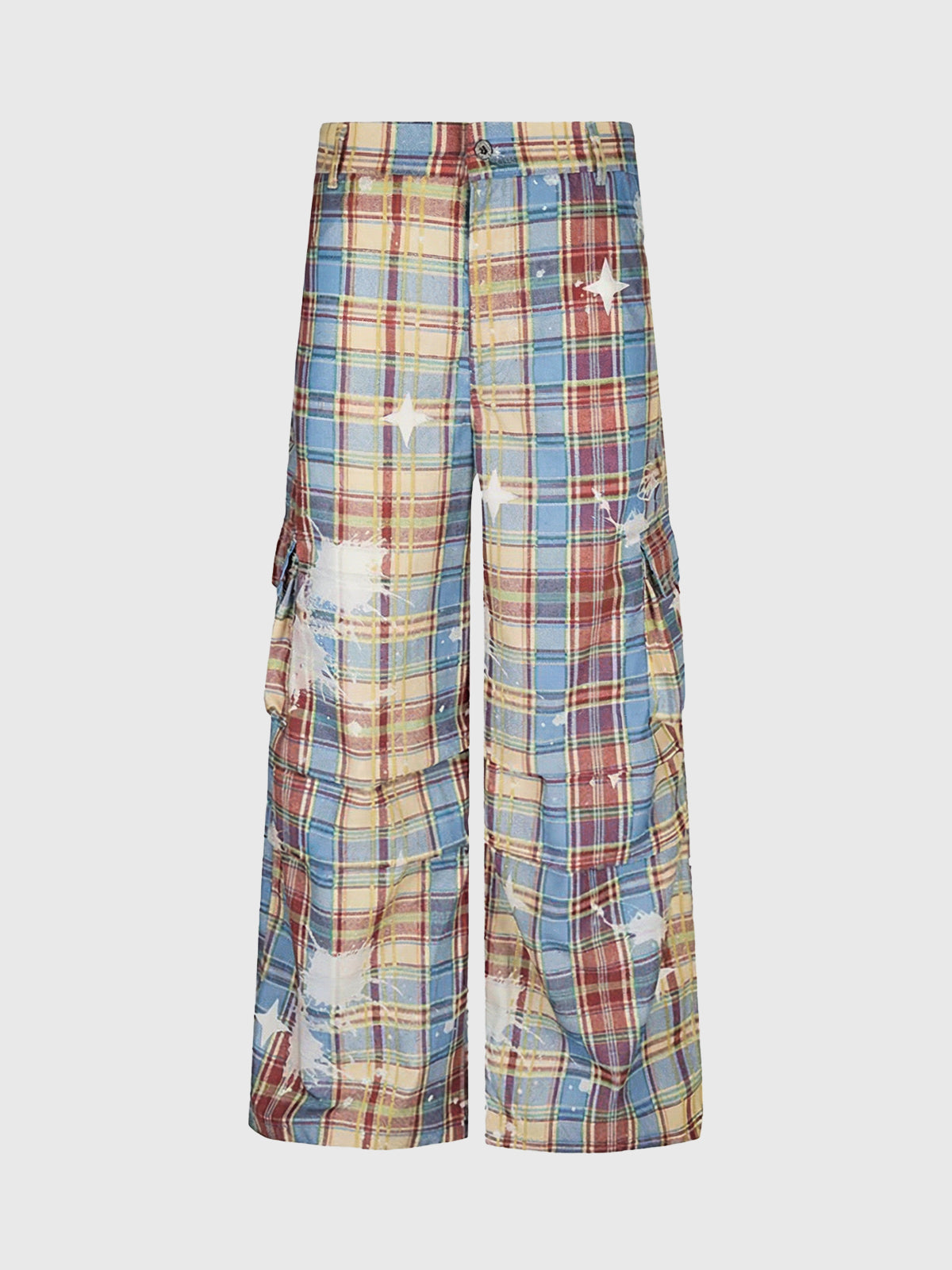 Schedule Overflow Washed Cargo Pants – Check Blue