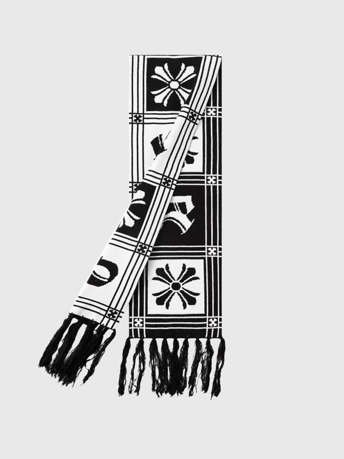 Decoded Knit Scarf – Noir Ivory