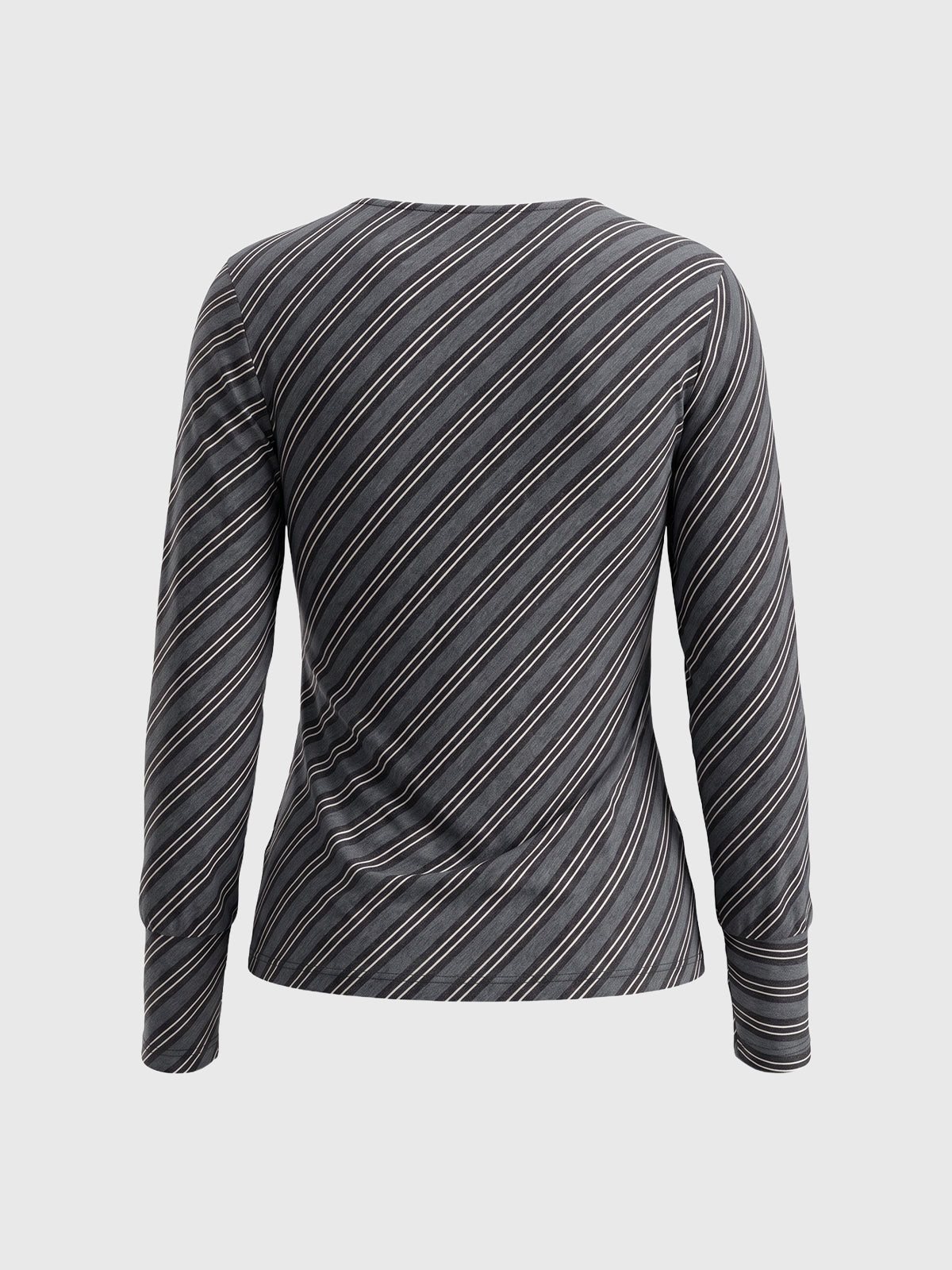 Co-ed Dorm Skimming Marled Knit Long Sleeve Top - Grey