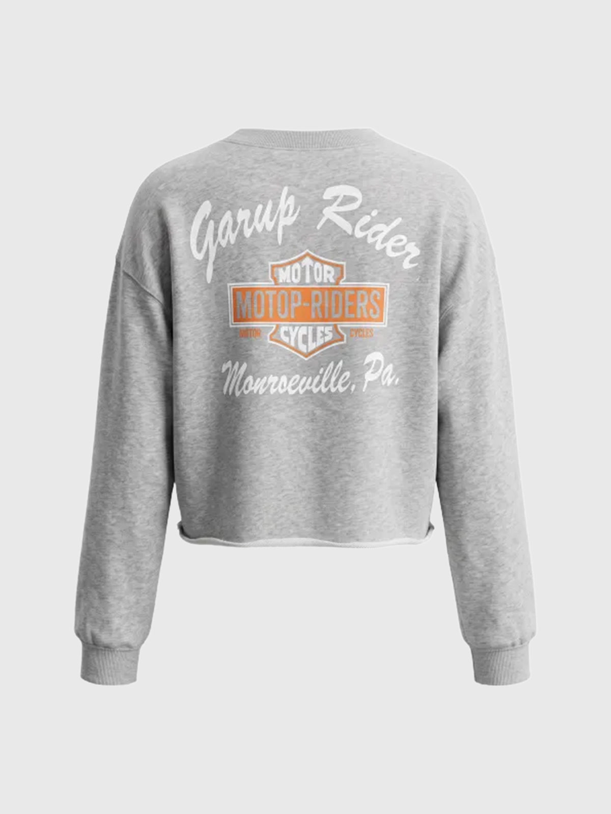 American Club Baggy Graphic Embroidered Knit Cardigan - Grey