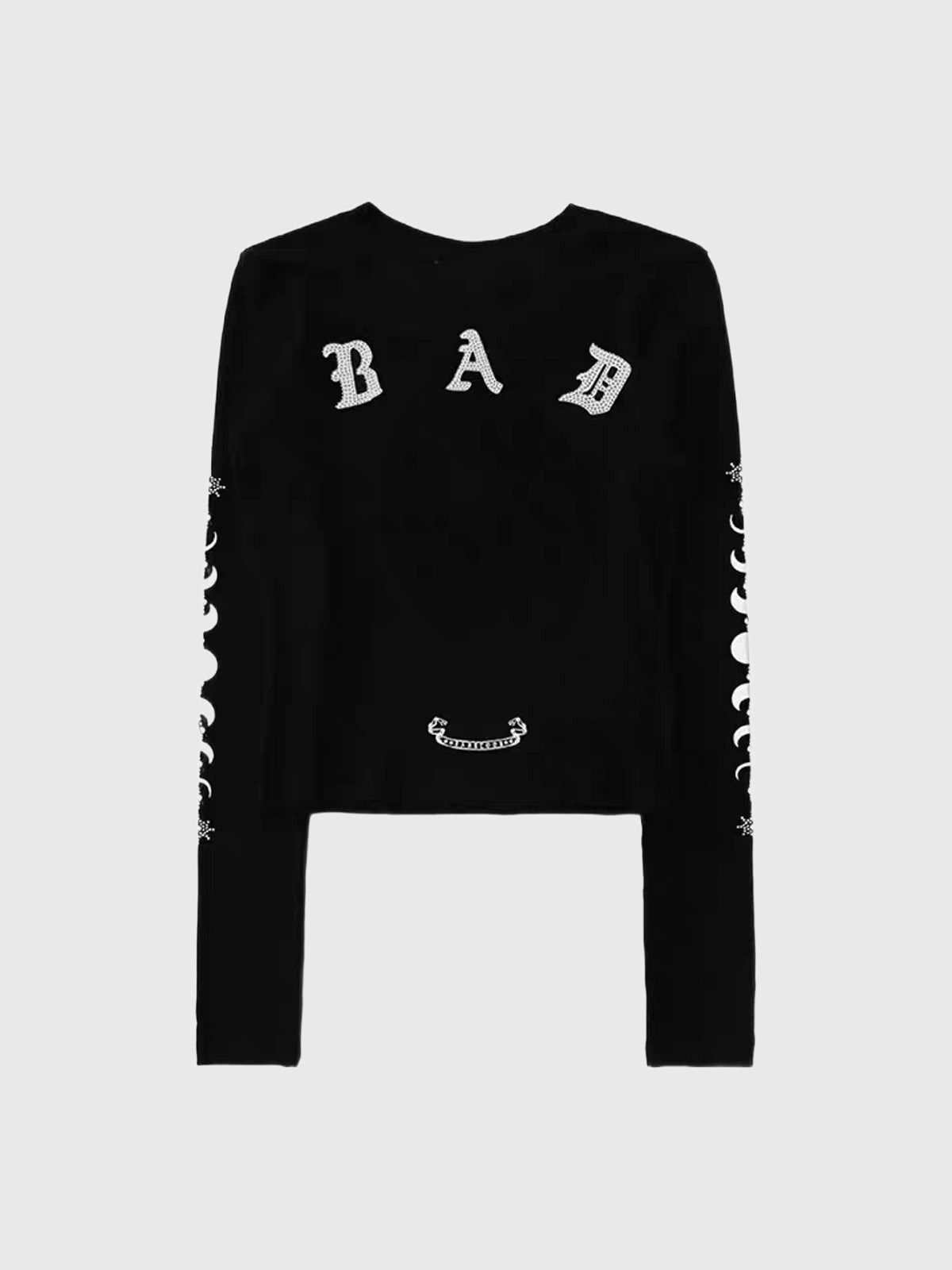 American Club Skimming Boat Neck Long Sleeve Top - Black