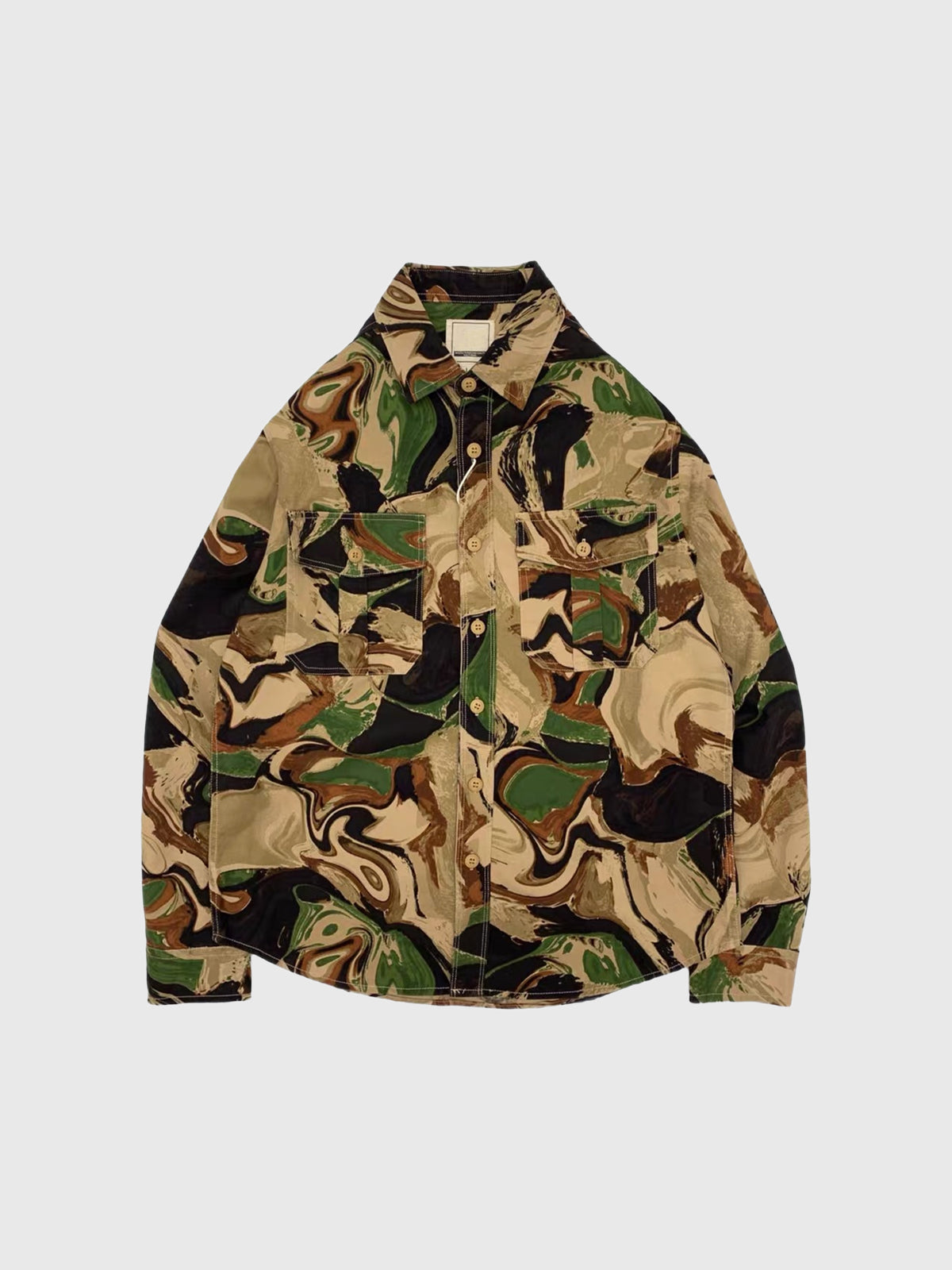 Weekday Outdoor Baggy Camouflage Zip Jacket - Green