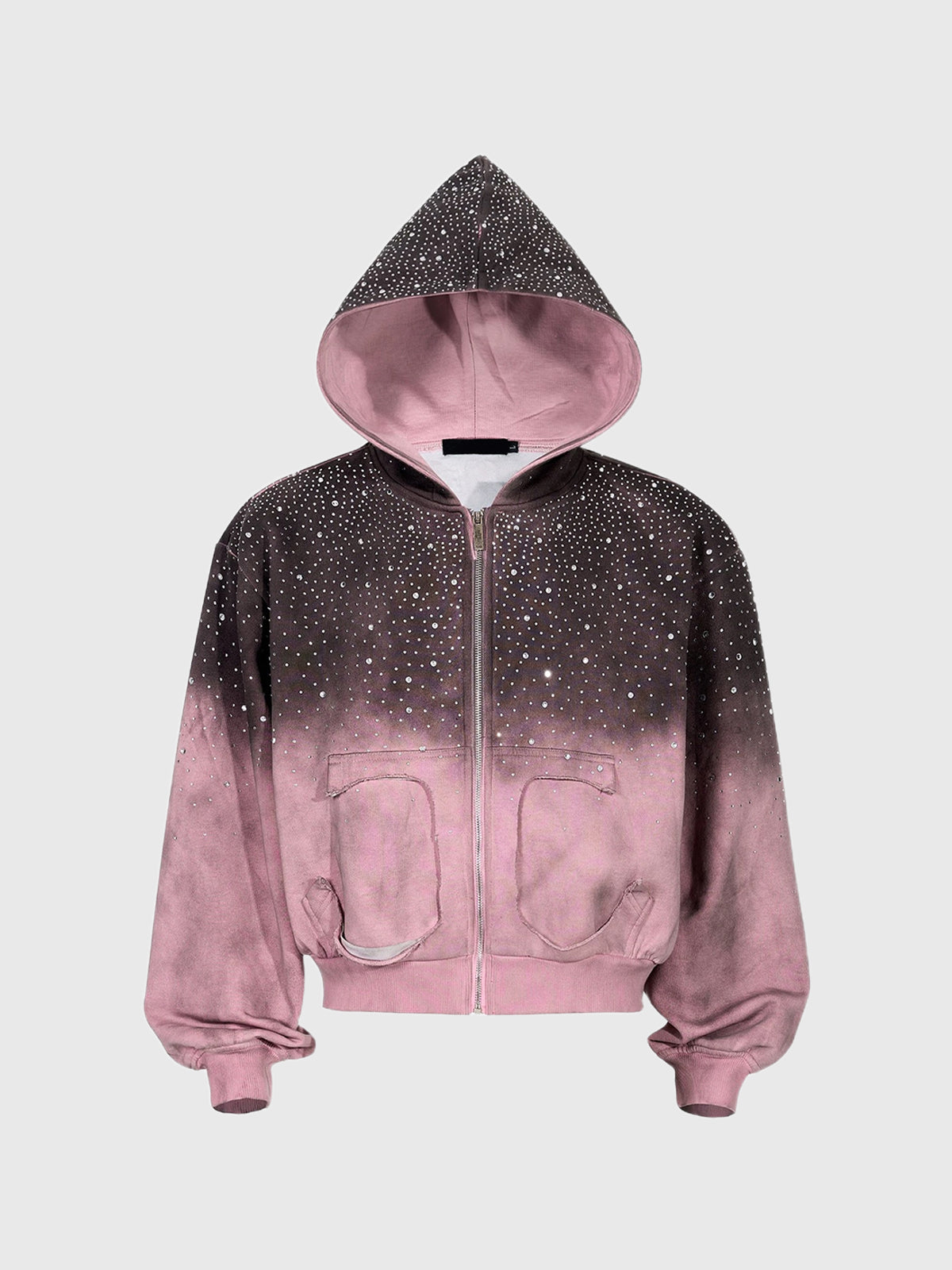 American Club Baggy Star Graphic Hooded Top - Pink
