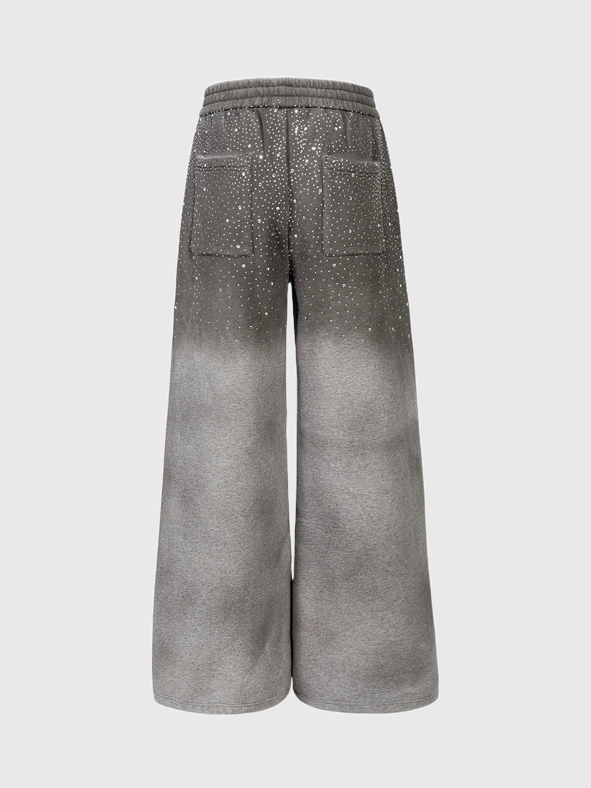 American Club Wide-leg Star Graphic Sweatpants Maxi Pants - Grey