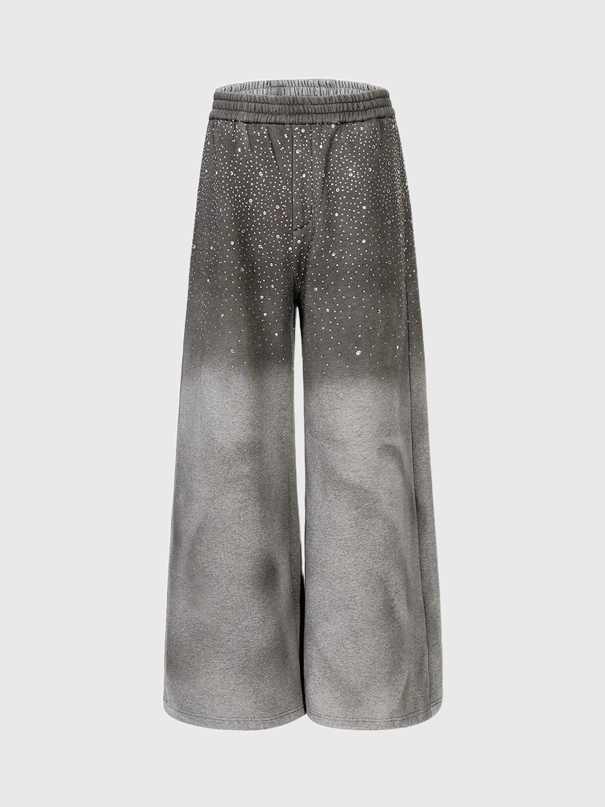 American Club Wide-leg Star Graphic Sweatpants Maxi Pants - Grey