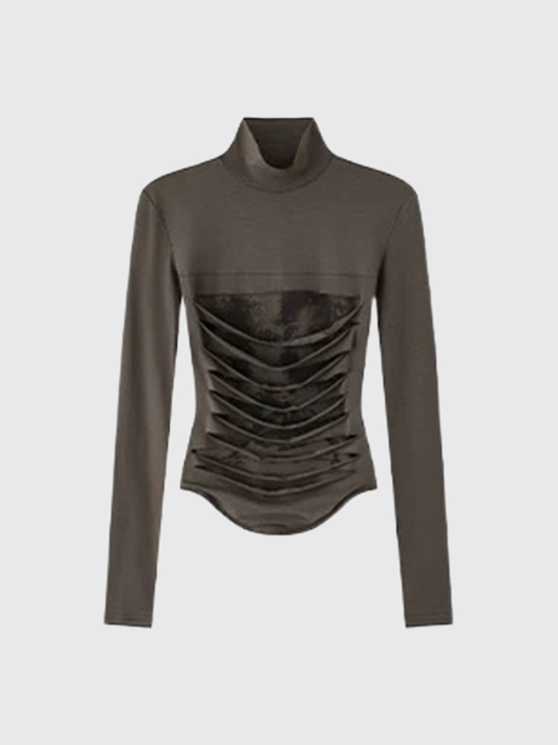 Brick Lane Skimming Graphic Print Long Sleeve Top - Grey