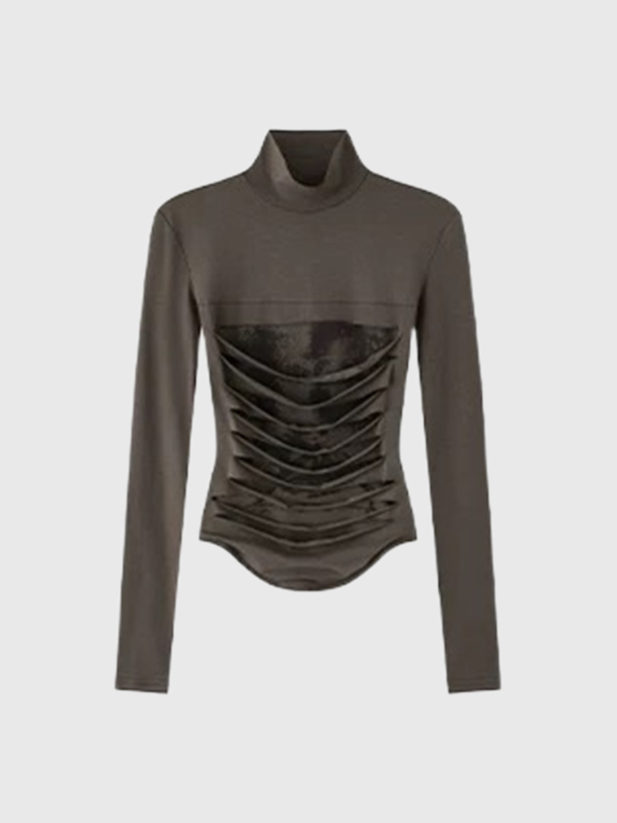 Brick Lane Skimming Graphic Print Long Sleeve Top - Grey