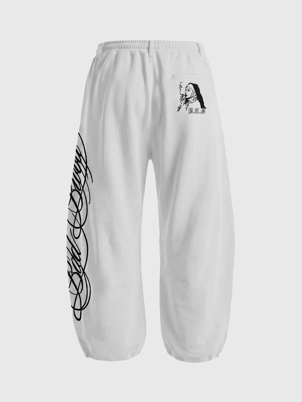 American Club Wide-leg Side-Stripe Track Maxi Pants - White