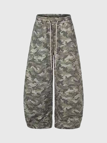 Weekday Outdoor Wide-leg Camouflage Cargo Maxi Pants - Grey