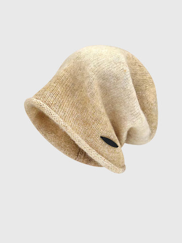 Co-ed Dorm Casual Slouchy Ribbed Beanie - Beige