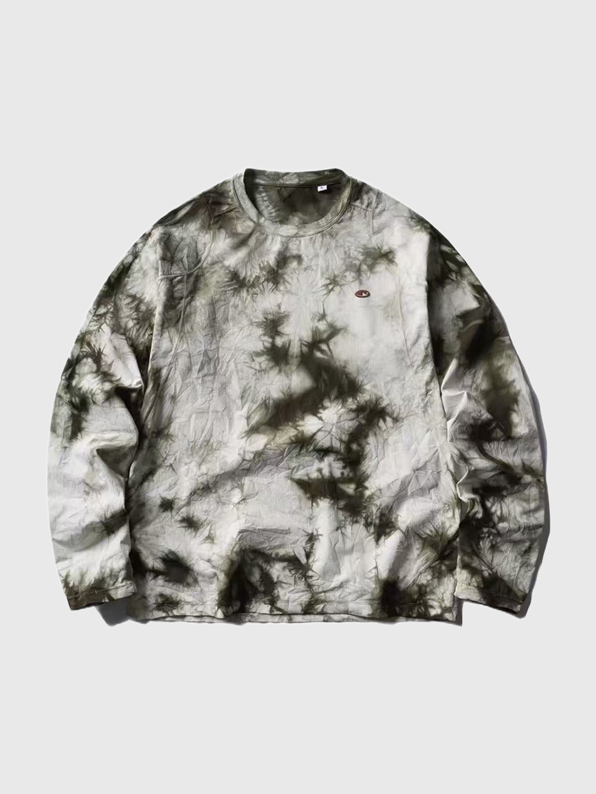 American Club Baggy Tie-Dye Hooded Top - Grey