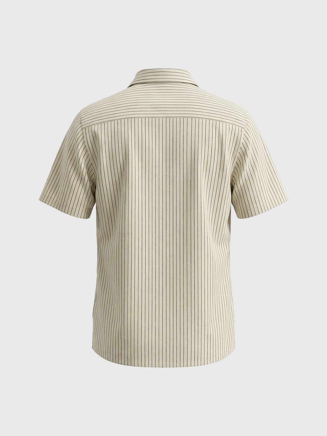 Co-ed Dorm Baggy Stripe Short Sleeve Shirt - Khaki