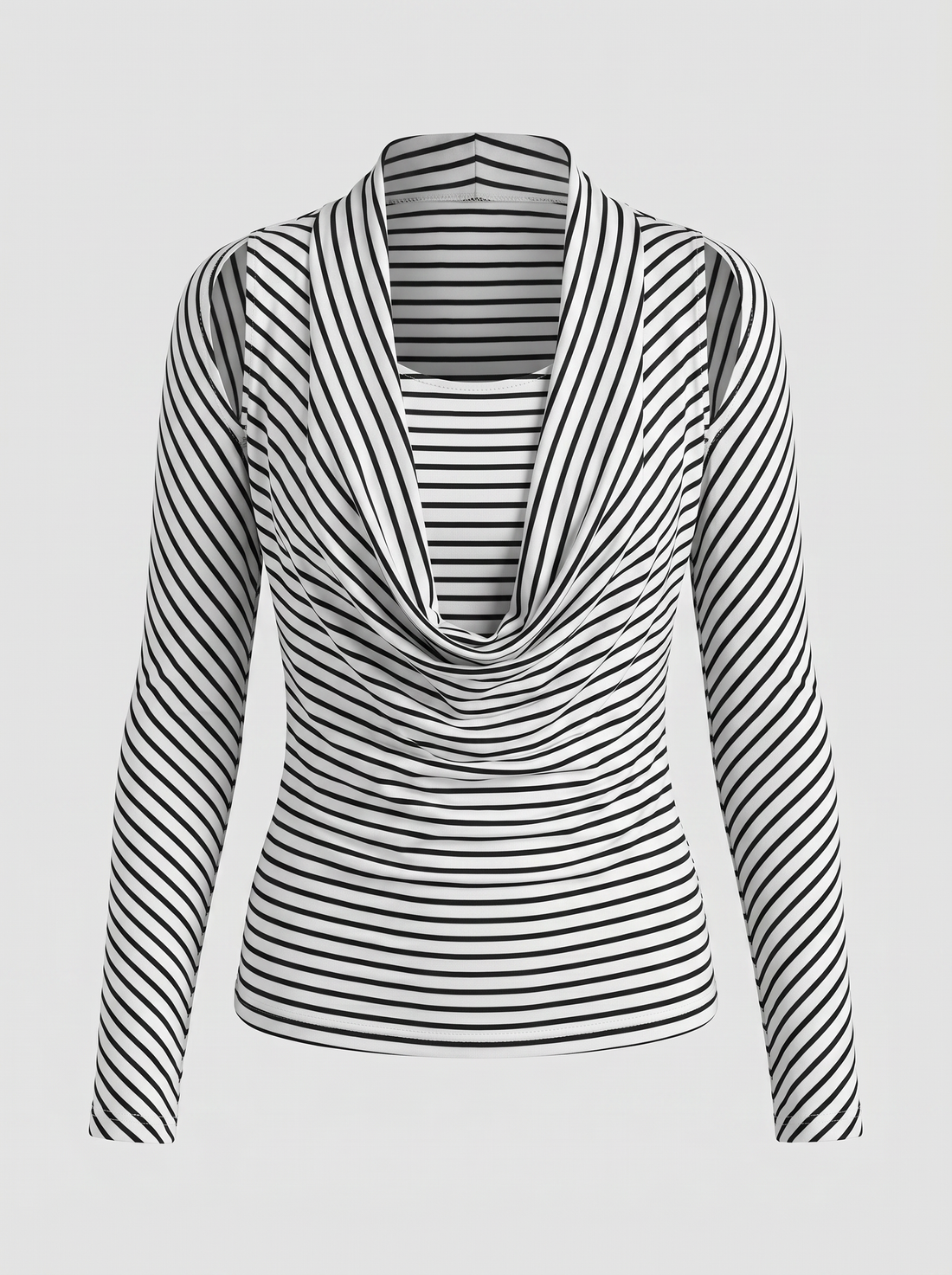 Brick Lane Skimming Stripe Cut Out Long Sleeve - Zebra