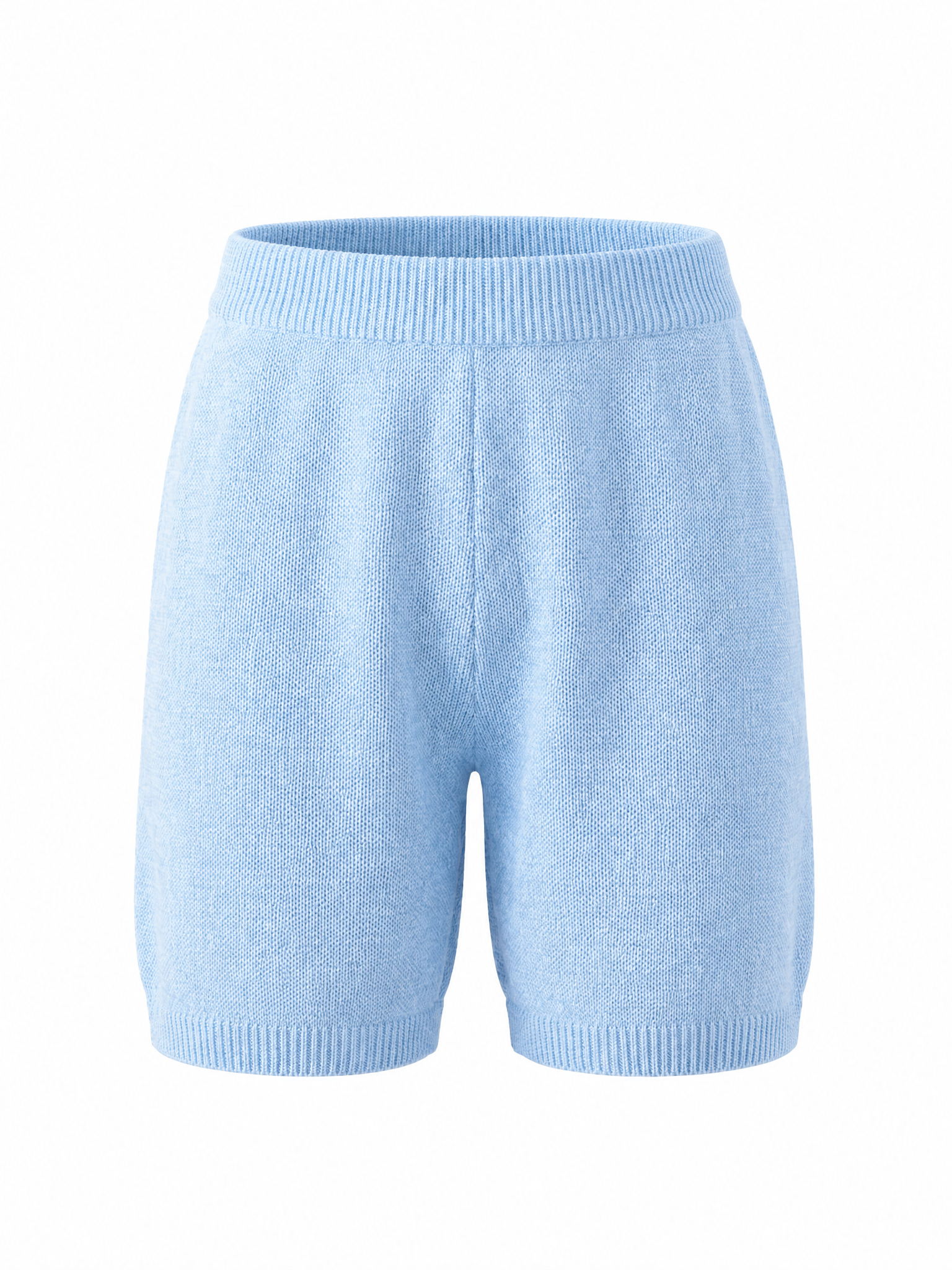 Brick Lane Fuzzy Polo Collar Top and Shorts Set - Blue