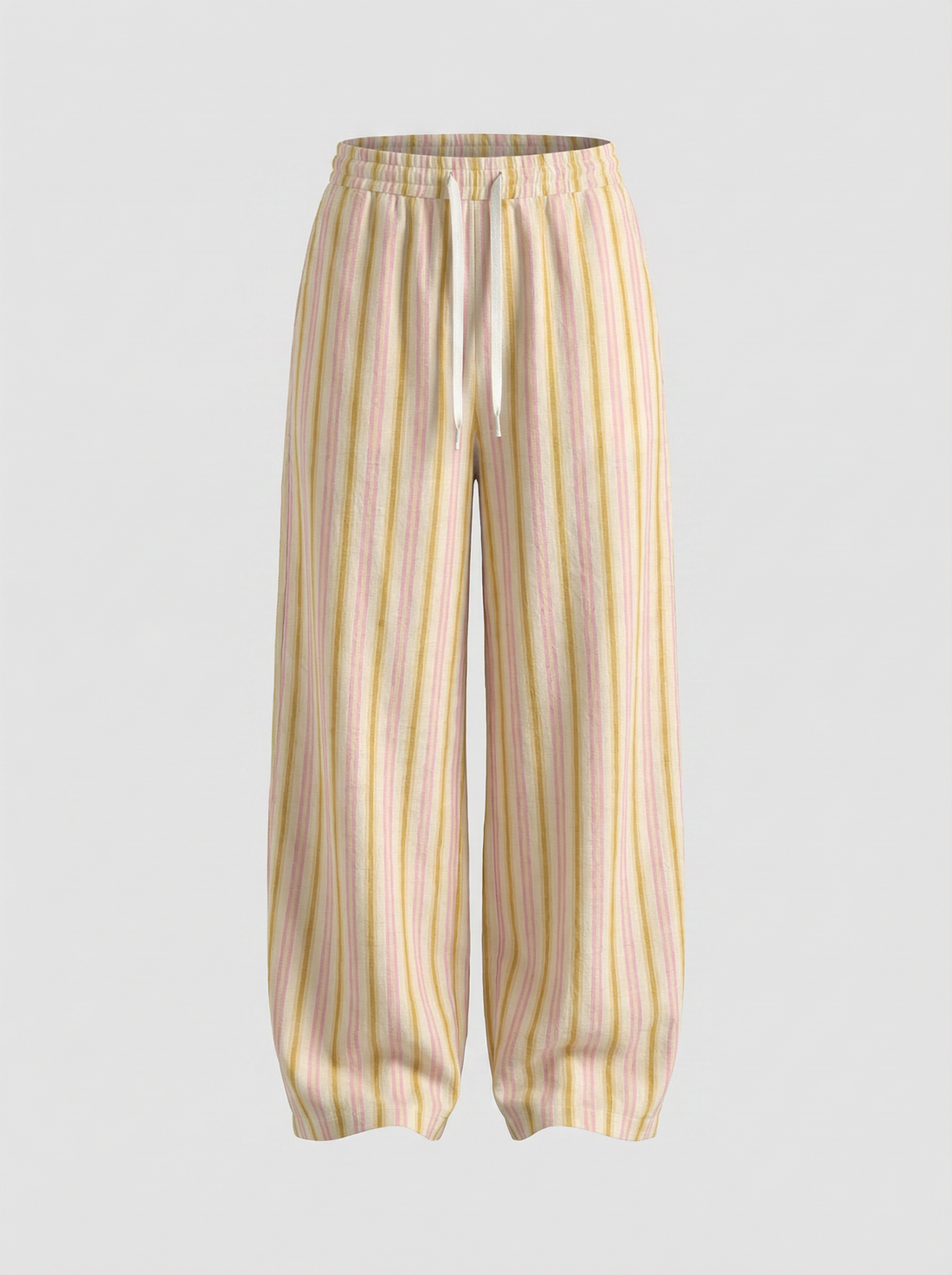 Dolled Office Wide-leg Stripe Relaxed Pants - Yellow