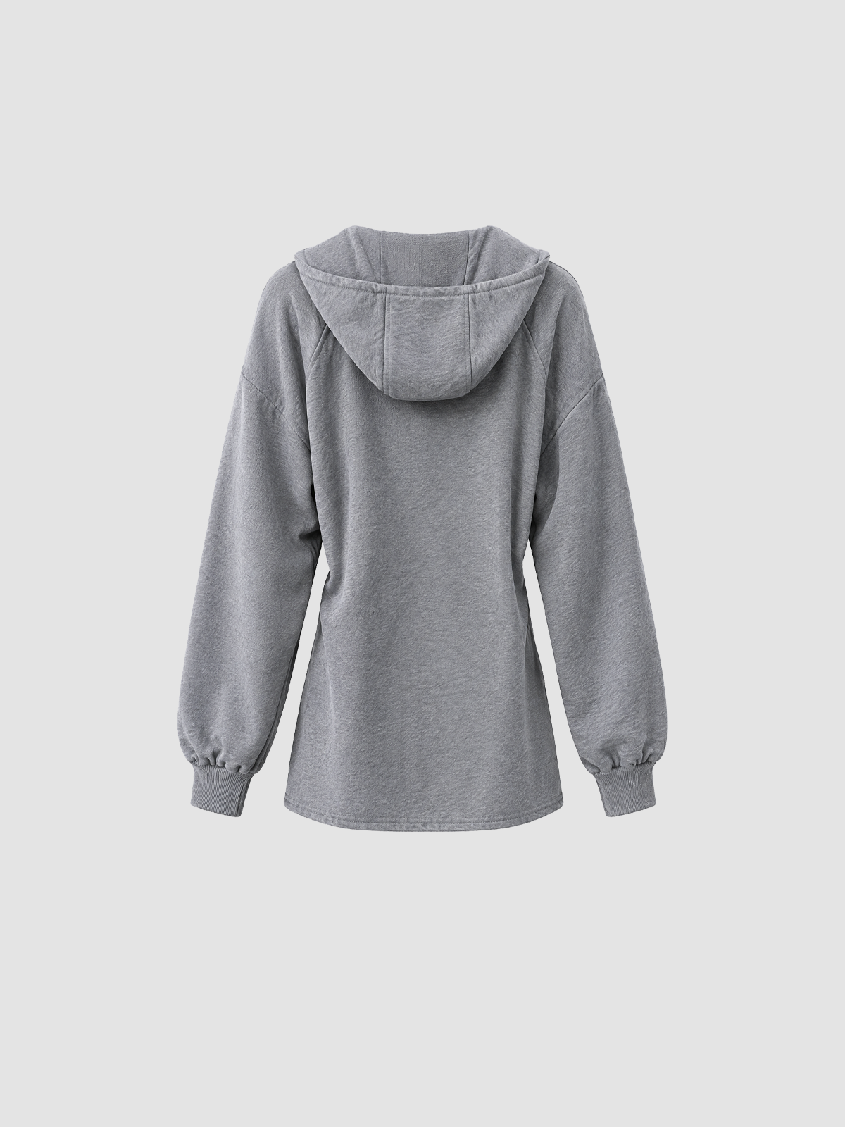 Brick Lane Layered Double-Collar Oversized Long Sleeve Sweatshirt - Grey