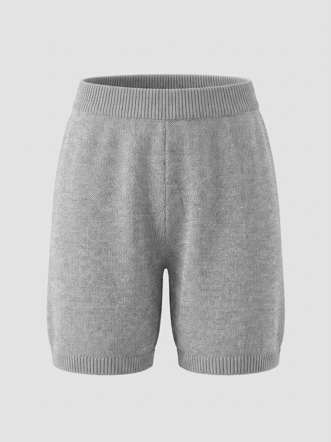 Brick Lane Fuzzy Polo Collar Top and Shorts Set - Grey