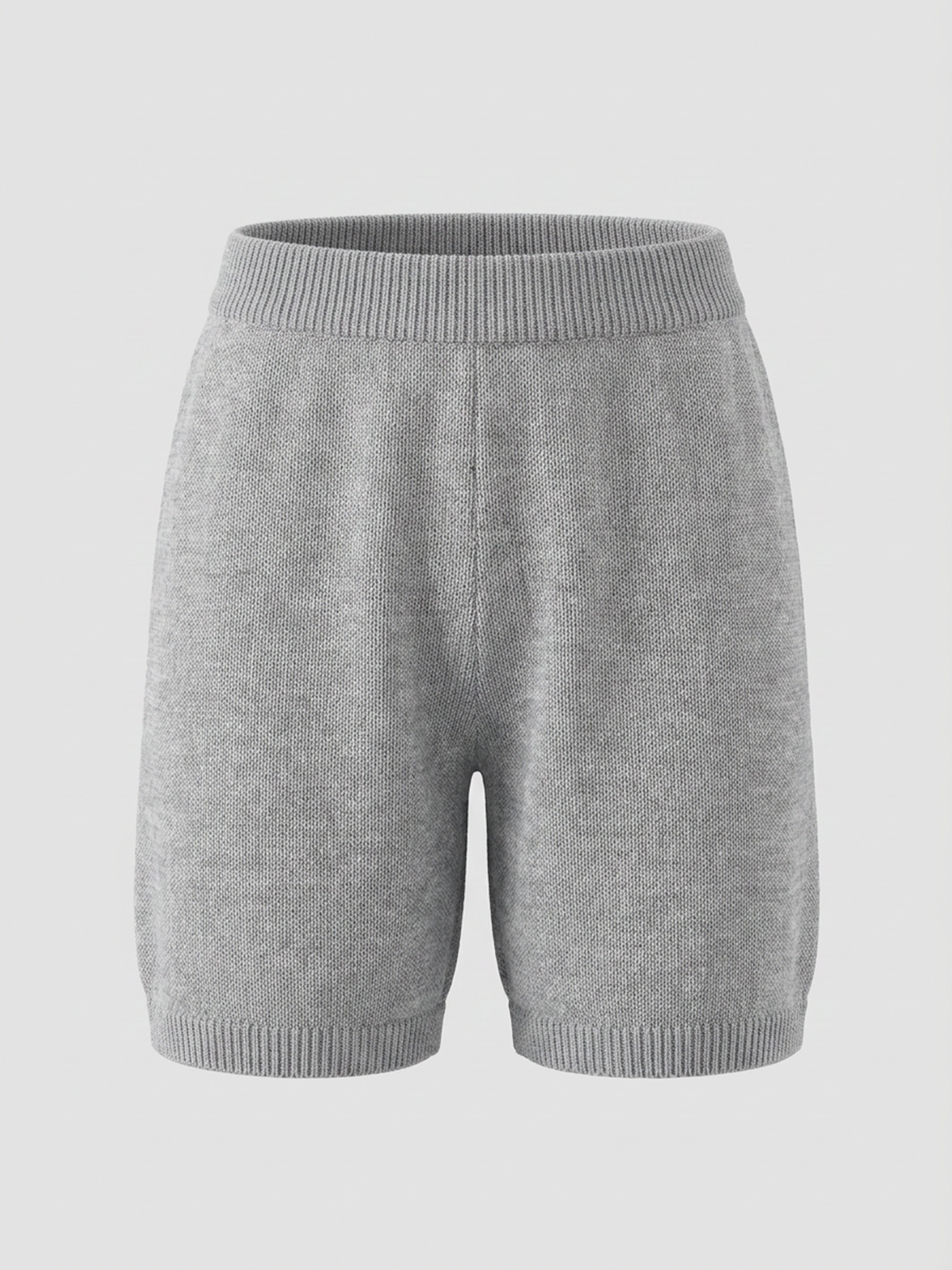 Brick Lane Fuzzy Polo Collar Top and Shorts Set - Grey