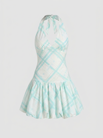 Dolled Office Waist-defining Mini Dress - Aqua