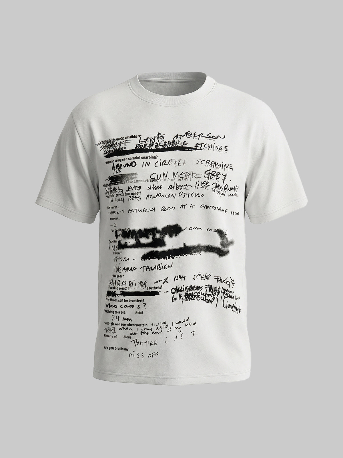 Co-ed Dorm Baggy Abstract Print Tee - White