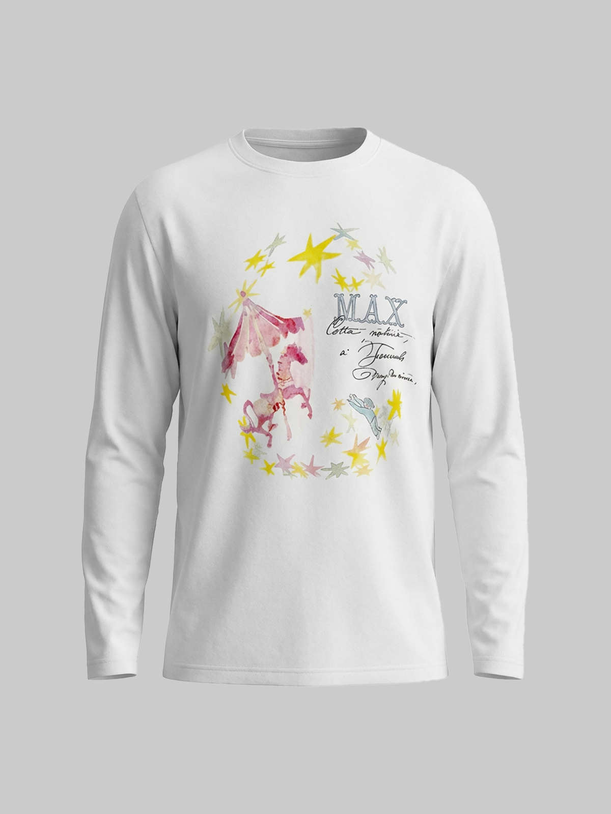 Co-ed Dorm Baggy Graphic Print Long Sleeve - White