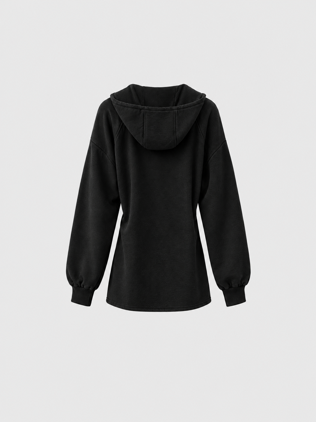 Brick Lane Distressed V-Neck Long Sleeve Sweatshirt - Washed Black