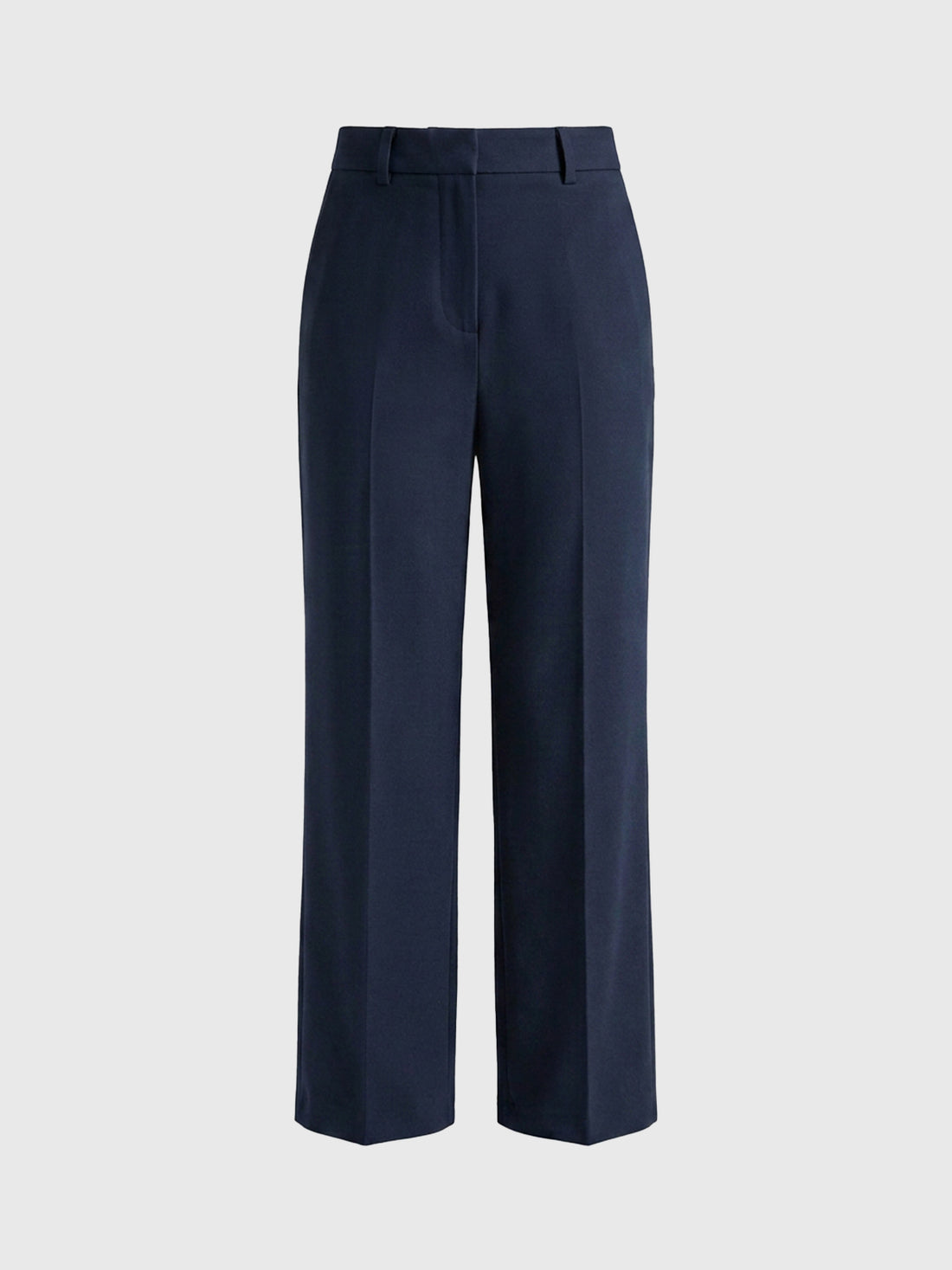 Dolled Office High-Waisted Straight-Leg Trousers - Blue