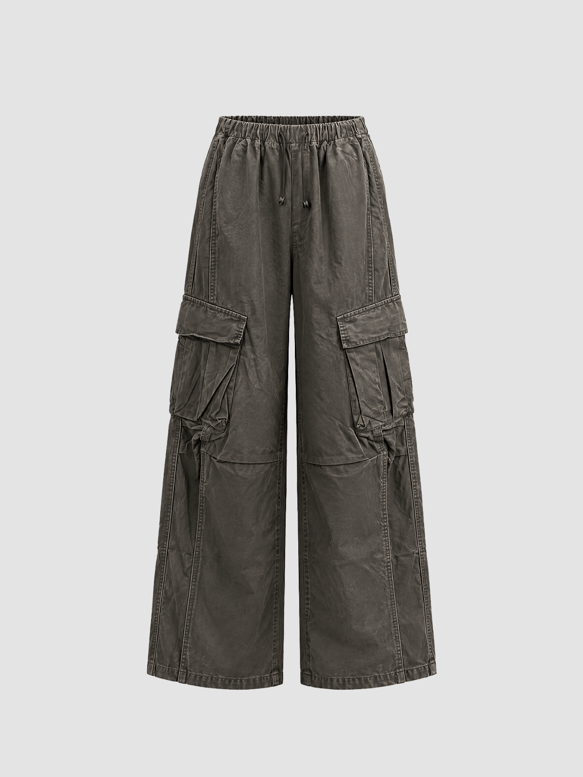 Weekday Outdoor Multi-Pocket Parachute Cargo Maxi Pants - Grey