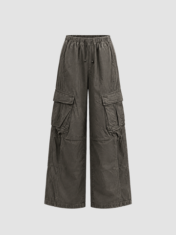 Weekday Outdoor Multi-Pocket Parachute Cargo Maxi Pants - Grey