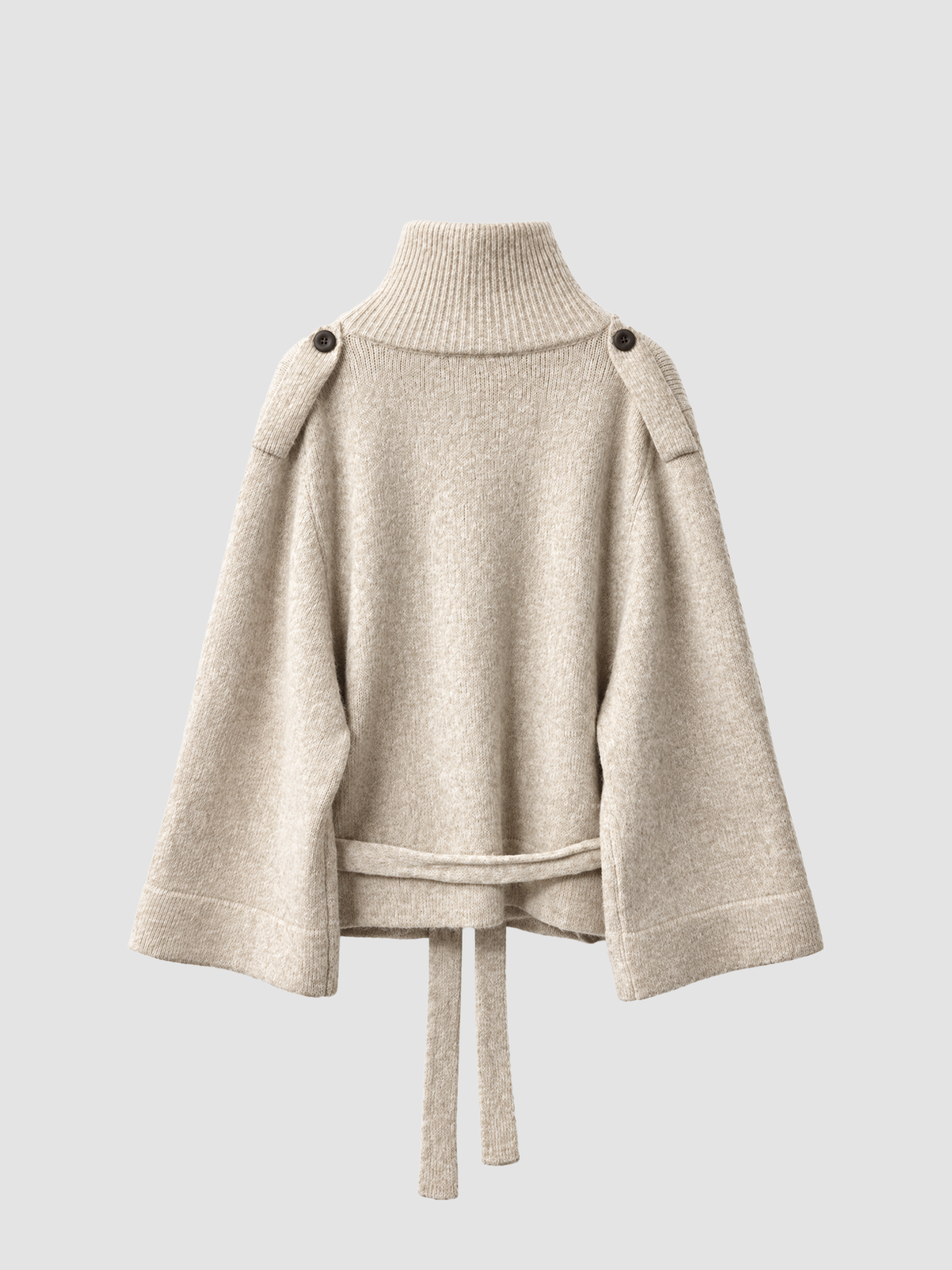 Brick Lane Contrast Collar Button-Up Knit Cardigan - Oatmeal