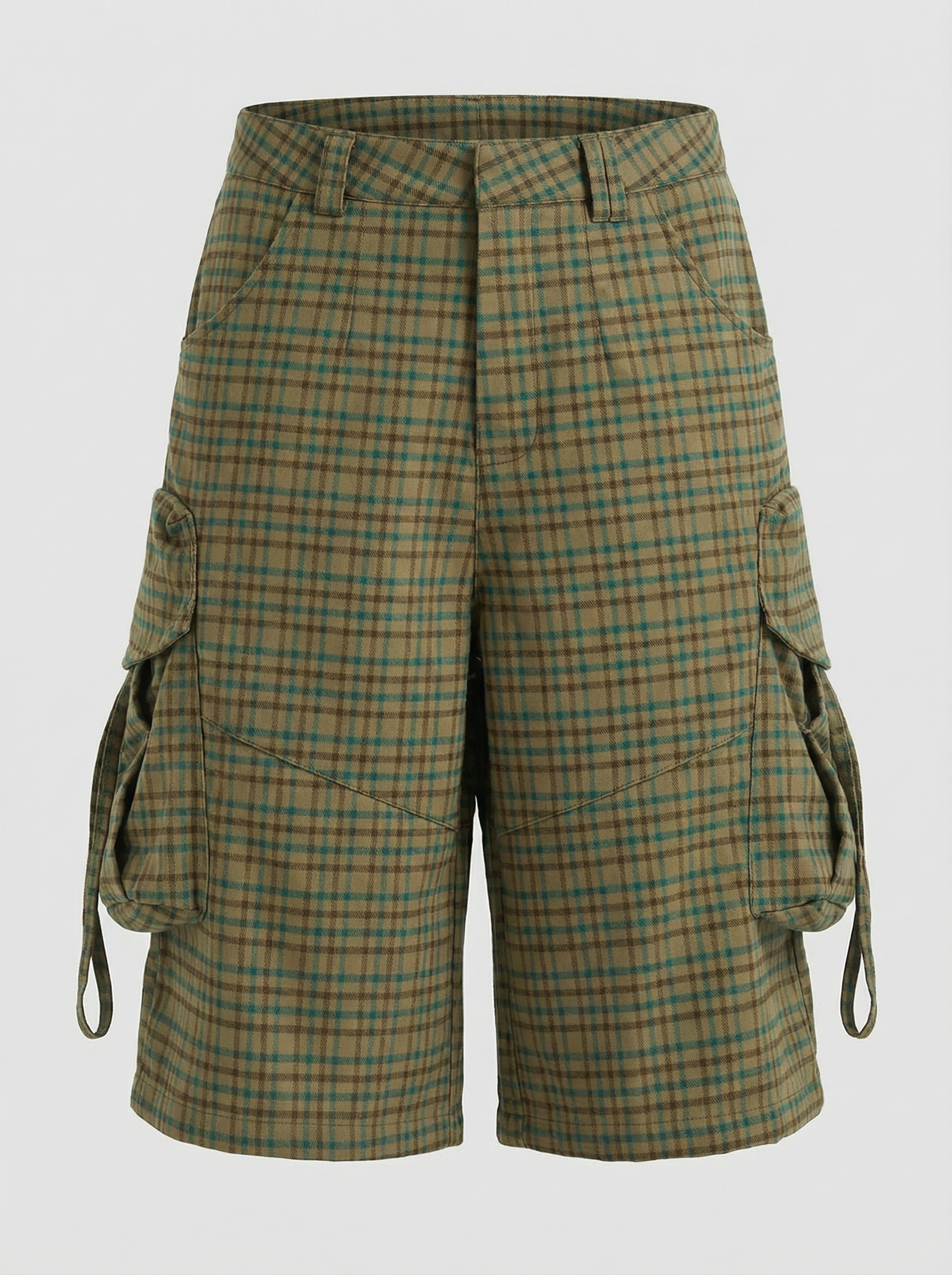 Brick Lane Wide-leg Check Cargo Culottes - Camouflage