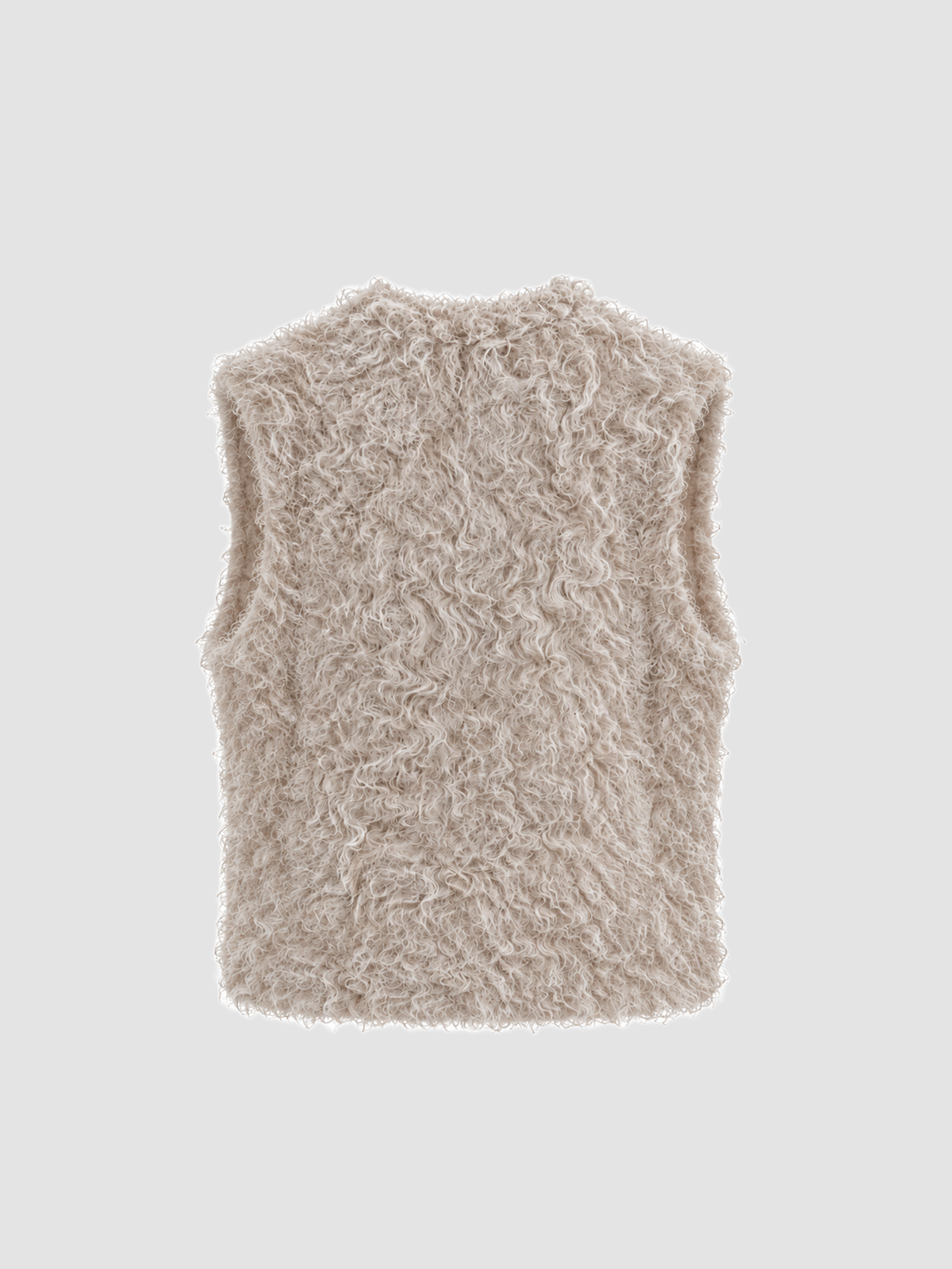 Brick Lane Textured Boucle Button-Front Knit Vest - Oatmeal