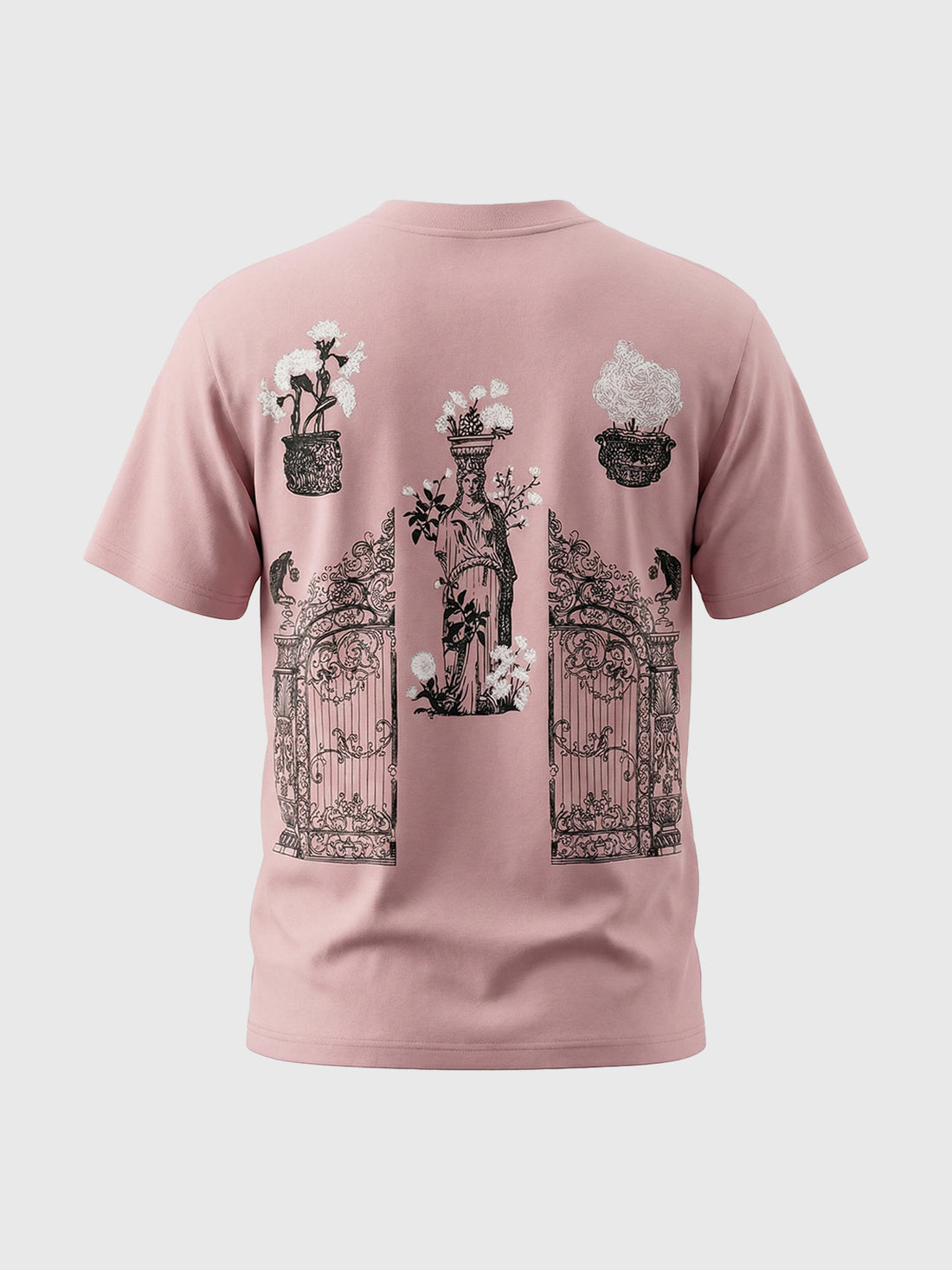 Embroidered Graphic Tee - Rose Pink