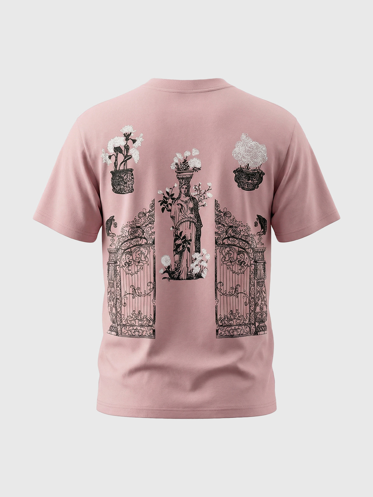 Embroidered Graphic Tee - Rose Pink